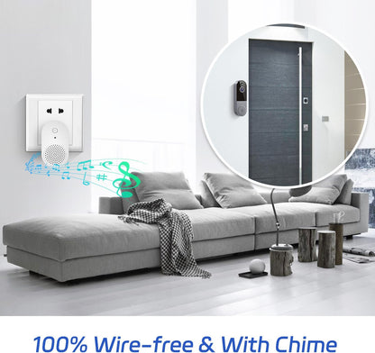 Occuwave 1080P Video Doorbell Camera Wireless, Cloud Storage, Live View, 2-Way Audio, Night Vision, Included Ring Chime, 2.4Ghz WiFi Only, Indoor Surveillance, Real-Time Alert (Silver)