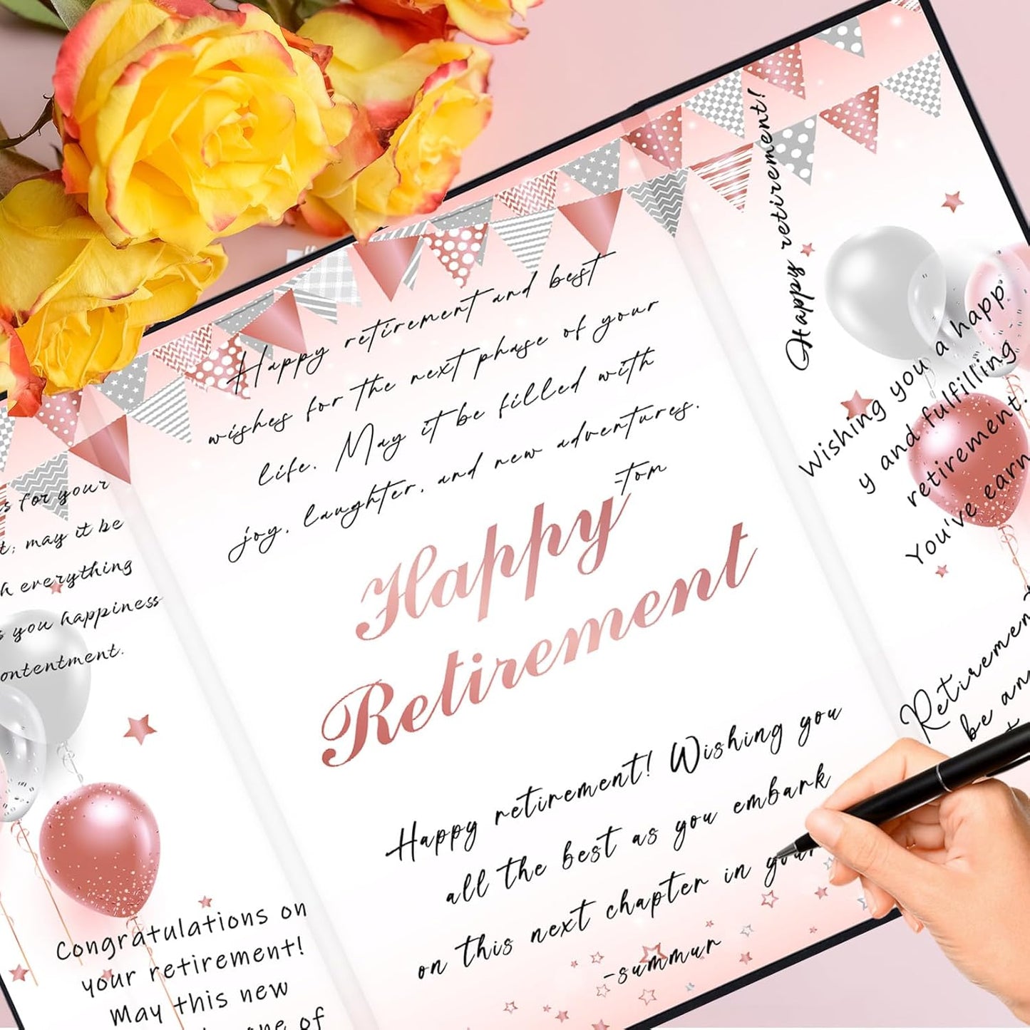 Roetyce Retirement Party Decorations, Funny Retirement Guest Book Alternative, Hapyy Retirement Decorations, Best Retirement Gifts for Women Men, Retirement Signature Board Book, Jumbo Retirement Card