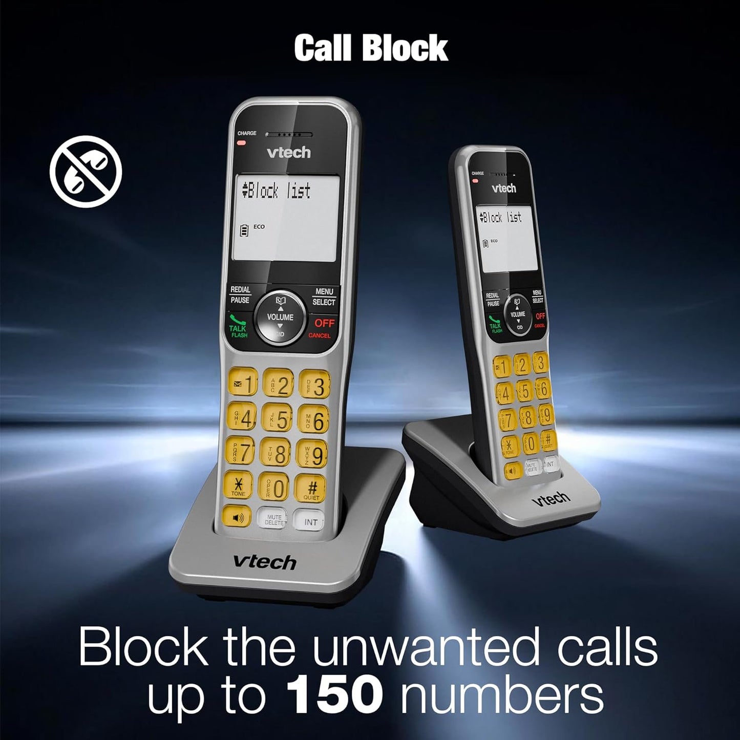 VTech DECT 6.0 1-Handset Corded/Cordless Phone for Home with Answering Machine, Call Blocking, Caller ID, Large Backlit Display, Duplex Speakerphone, Intercom, Landline Line-Power: VG208