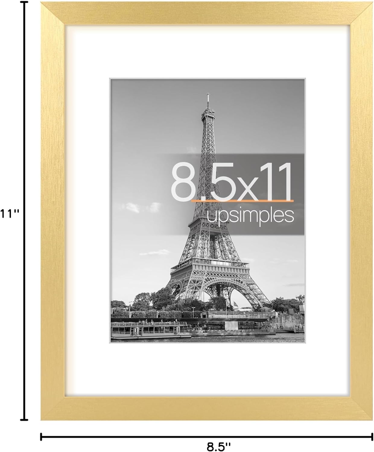 upsimples 11x14 Picture Frame, Display Pictures 8x10 with Mat or 11x14 Without Mat, Wall Hanging Photo Frames, Black