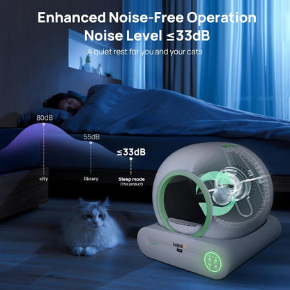 Self Cleaning Cat Litter Box – NBBX 2025 Upgraded Smart Odor-Control Robot with APP & Touch Panel | 65L Capacity, Auto Waste Removal & Deodorization | Ultra-Quiet Low Entry Box for Multiple Cats