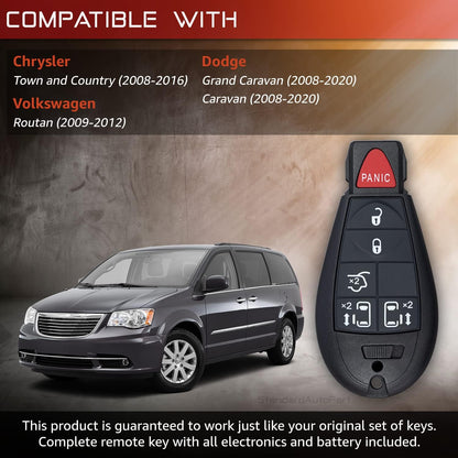 StandardAutoPart Premium Replacement Car Keyless Entry Remote for Grand Caravan Journey Durango Ram Town and Country 300 M3N5WY783X IYZ-C01C (2 Button)