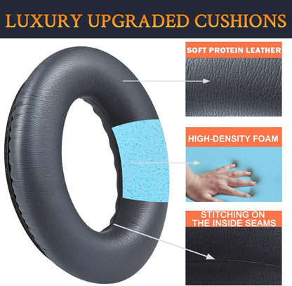 SoloWIT Earpads Cushions for Bose Headphones, Replacement Ear Pads for Bose QuietComfort 15 QC15 QC25 QC2 QC35/Ae2 Ae2i Ae2w/SoundTrue & SoundLink Around-Ear Series - QC25 PL Black&Blue