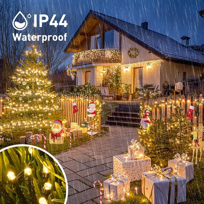 JMEXSUSS 2 Pack 75.5ft Orange Solar Christmas Lights, Total 400 LED Solar String Lights Outdoor Waterproof, 8 Modes Orange Halloween Lights for Tree Patio Garden Thanksgiving Halloween Decorations