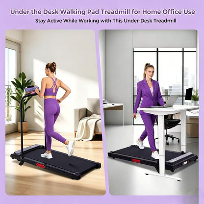 Compact Small Walking Pad Treadmill with Incline, 3.0HP Portable Walking Treadmill with Handle Bar, 0.6-7.6 MPH Mini Treadmills for Home Small, Electric Treadmills for Exercising