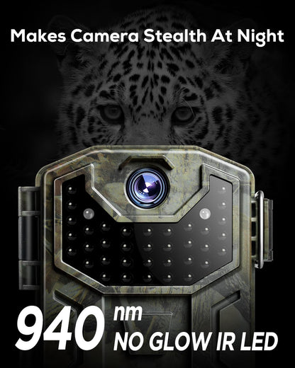 iZEEKER Trail Camera 2K HD 36MP, Trail Cameras with 940nm No Glow Infrared LEDs, No WiFi, Night Vision Motion Activated IP66 Waterproof for Wildlife Watching Indoor Security