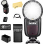 Godox V1 V1-C V1C Round Head Camera Flash for Canon Flash Speedlite Speedlight Light,76Ws 2.4G TTL1/8000 HSS,480 Full Power Shots,1.5s Recycle Time,2600mAh Li-ion Battery,10 Levels LED Modeling Lamp