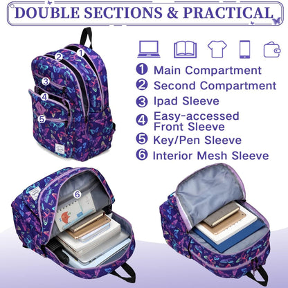 School Backpack for Men Women,Vaschy Lightweight School Bag Bookbag Casual Daypack for High School/College/Teens/Travel/Work