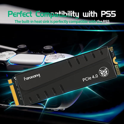 Fanxiang NVMe SSD 1TB M.2 SSD for PS5 with Heatsink,3D TLC NAND, with DRAM, M2 2280 PCIe Gen 4x4, Up to 7300MB/s Internal Solid State Drive Compatible with PS5, PC Desktop(S770)