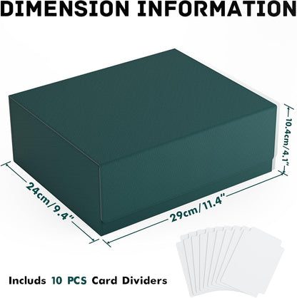 ZLCA Card Storage Box for MTG PTCG, Commander Deck Box Holds 3000+ Cards, Card Storage Case with 4 Stoppers, Card Organizer for TCG Sport Cards (Black)