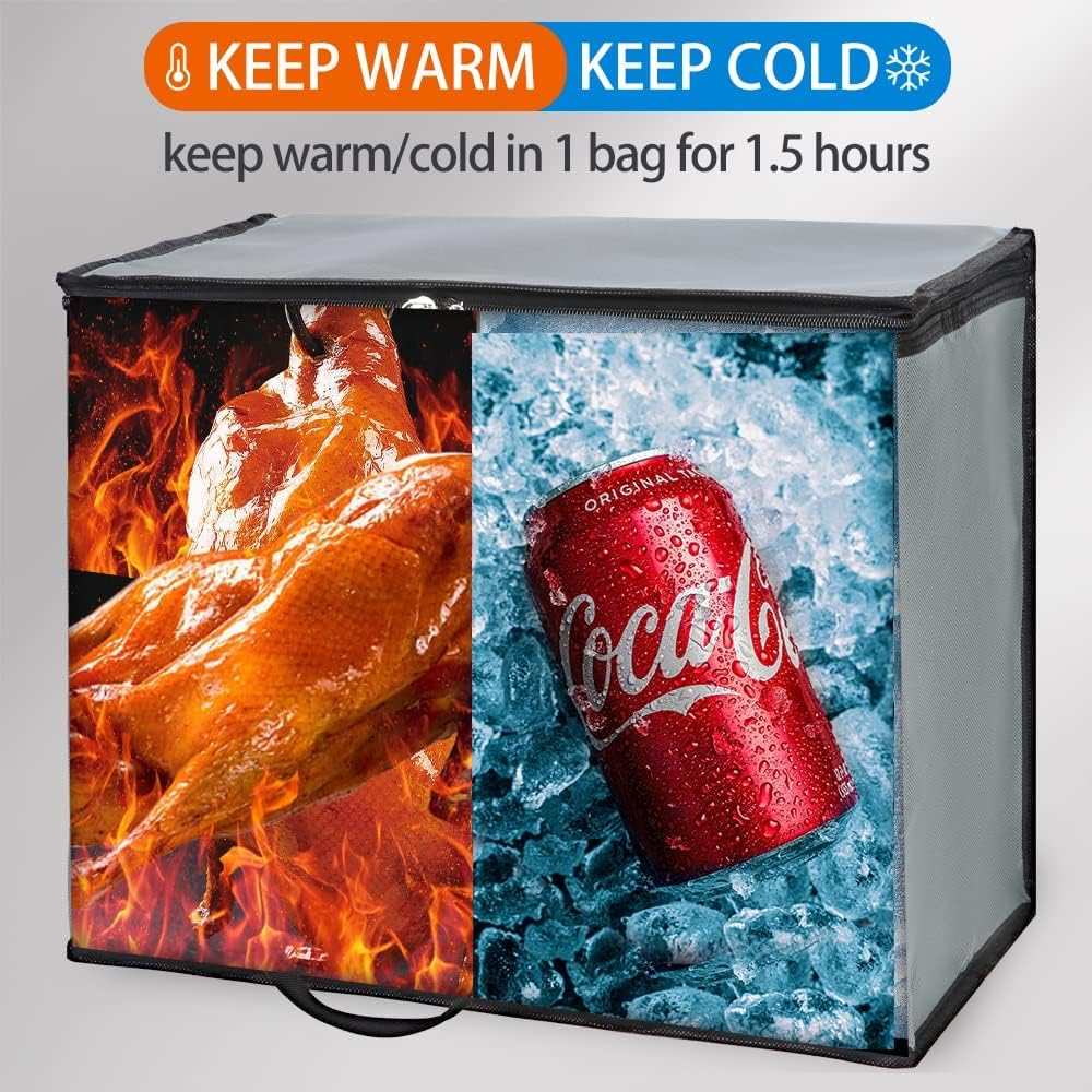 Purilite Select™ Insulated Food Delivery Bag – Extra Large Thermal Carrier for Hot &amp; Cold Food Transport
