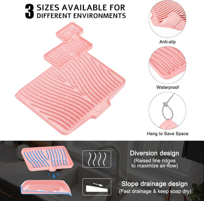 TIKNIK Silicone Dish Drying Mat for Kitchen Counter, Dish Drying Pad, Non-Slip Drain Pad with Built-in Drain, Heat Resistant Stone Drying Mat(40 L x 33 W cm, Grey)