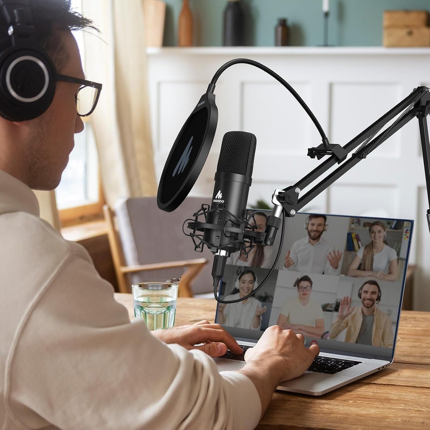 USB Microphone, MAONO 192kHz/24Bit Plug & Play PC Computer Podcast Condenser Cardioid Metal Mic Kit with Professional Sound Chipset for Recording, Gaming, Singing, YouTube (AU-A04)
