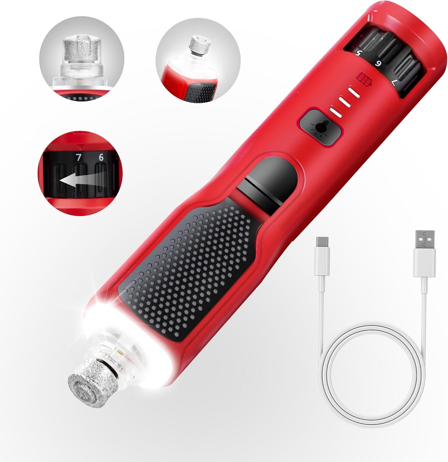 CATPICK 2-in-1 Cat Nail Clippers & Dog Nail Clippers Trimmers for Large Medium Small Dogs Cats Claw Trimmer Quick Sensor and Safety Guard USB Rechargeable with 2 LED Lights Dogs Nail Trimmer