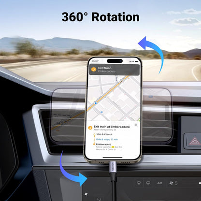 UGREEN Fits MagSafe Car Mount Upgrade Strong Enlarged Magnets for iPhone 14 13 12 Pro Max Series Magsafe Case, Super Stable Magnetic Phone Holder Car Vent Mount for All Phones with 2 Metal Rings