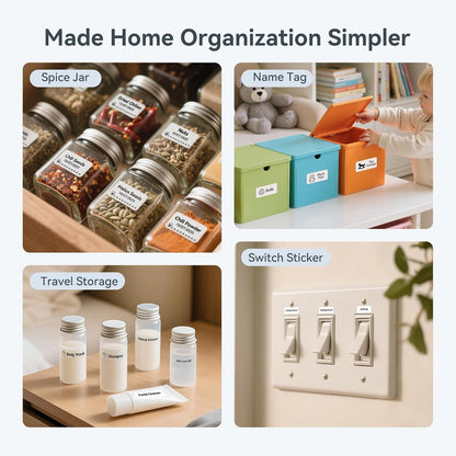 NIIMBOT D110 Mini Label Maker Machine with Tape(Pre-Cut Size 12x40mm), Portable Bluetooth Sticker Printer, Inkless Automatic Feeding One-Touch Custom Printing, Compatible with Phone Only