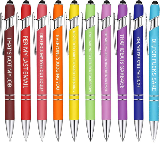 Funny Pens Negative Sarcastic Hilarious Quotes Work Ballpoint Pens Sarcastic Ballpoint Pens for Adults Office Supplies for Coworker Women Men Work Colleague Favors