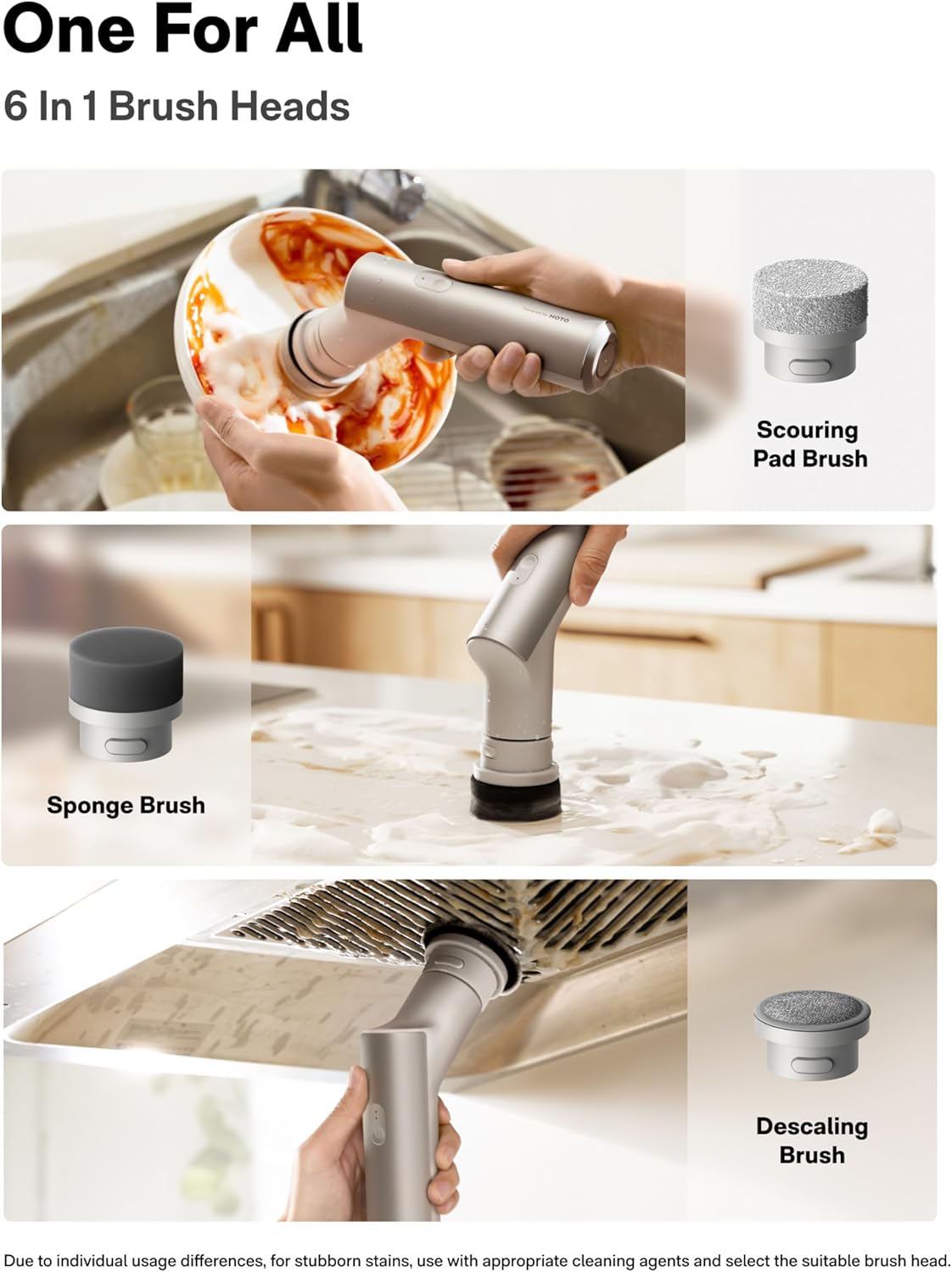 Electric Spin Scrubber for Kitchen and Bathroom | IPX7 Waterproof Power Scrubber | Cordless Rechargeable Cleaning Brush | Tile Sink and Shower Scrubber | Multi-Purpose Dish and Surface Cleaner - PuriLite