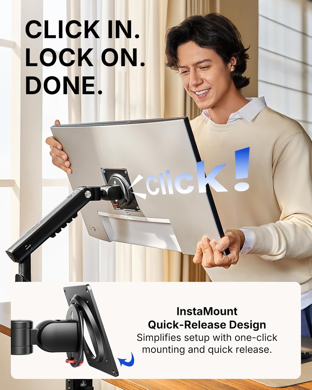 HUANUO FlowLift™ Pro Dual Monitor Arm for 13–32" Screens, MechaSpring Monitor Mount, Adjustable Monitor Arm with Tilt/Swivel/Rotation, Tool-Free VESA Mount, C-Clamp/Grommet Base, Max Load 19.8 lbs