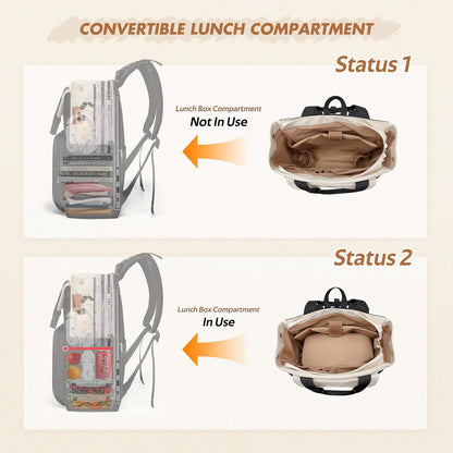 Diaper Bag Backpack with Portable Changing Pad 25L Baby Bag Insulated lunch box Backpack Fits 17.3" Laptop