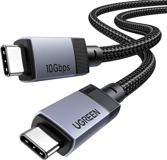 UGREEN 240W USB C Cable Gen2 10Gbps USB 3.2, USB C to USB C Cable 4K 60Hz Video Output Fast Charging Compatible with iPhone 16 15 Pro Max, NVMe SSD, Monitor, Galaxy S25 S24 S23 Ultra, MacBook Pro, 3FT - PuriLite
