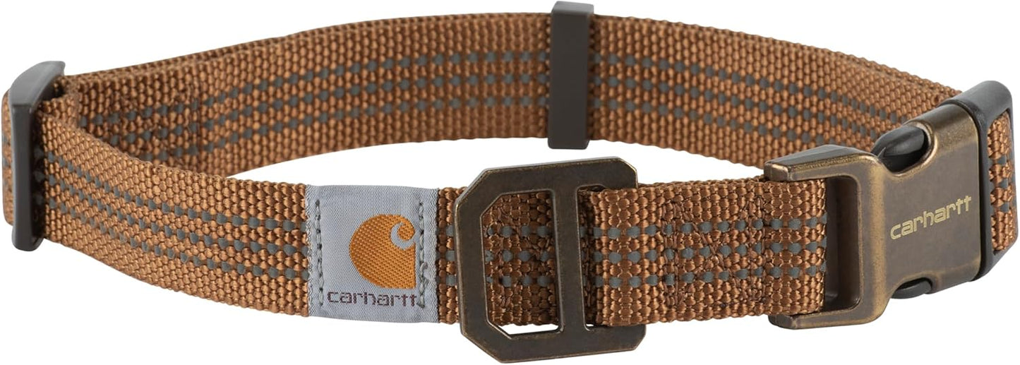 Carhartt Dog Collar, M-L, Brown, Reflective Stitching