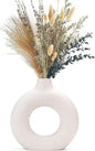 CEMABT Vases for Pampas Grass,Creative Vase Modern Home Decor,Handmade Vase White Ceramic Dried Flowers Craft Ornaments for Office Home Decoration
