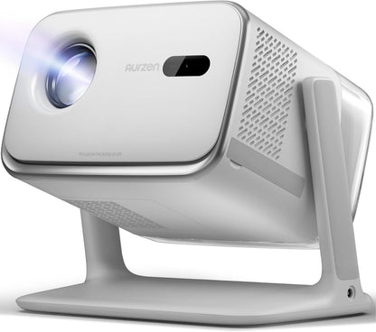 Aurzen Boom mini Google TV 4K Supported Smart Projector with WiFi and Bluetooth, Outdoor & Home Movie Projector with 20W Speakers DoIby Audio, Real-Time Focus & Keystone, 500 ANSI Lumens, Black