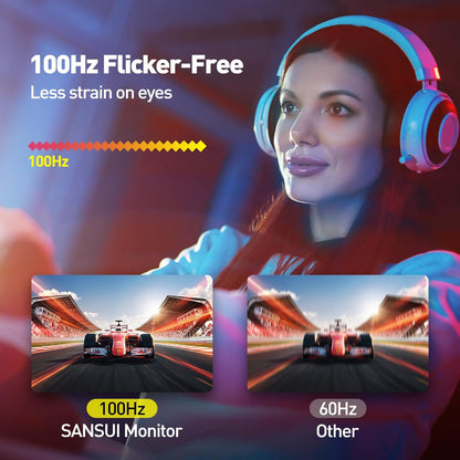 SANSUI 32 Inch Curved 240Hz Gaming Monitor with Speakers, High Refresh Rate FHD 1080P Gaming PC Monitor Curved 1500R, 1ms(MPRT), HDR, HDMI DP, Metal Stand, VESA Compatible (ES-G32C3F DP Cable Incl.)