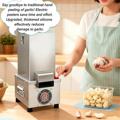 Electric Garlic Peeler Machine, Stainless Steel Garlic Peeling Tool for Home, Restaurant, or Canteen - Efficient Garlic Separator for Quick Peeling
