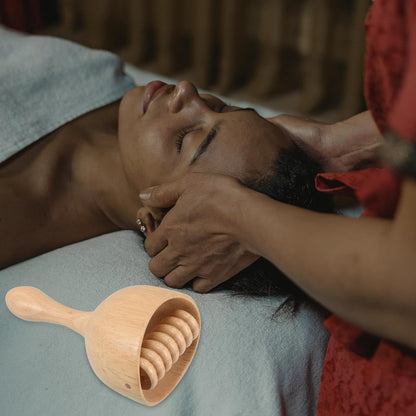 Generic Wood Massage Cup with Roller, Wooden Cupping Tool for Home Use and Facial Massage