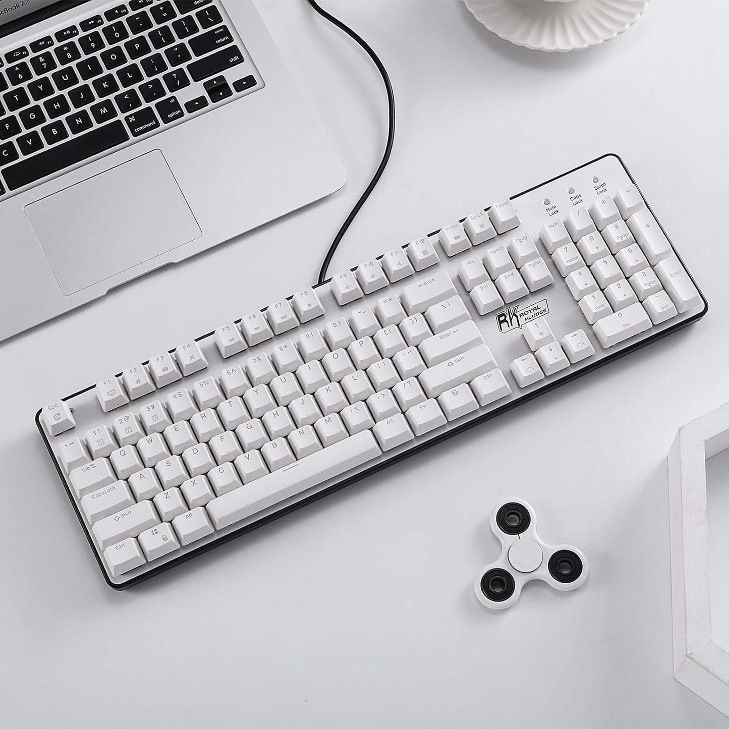 RK ROYAL KLUDGE RK920 Full Size Mechanical Keyboard, Rainbow Backlit Gaming Keyboard, 104 Keys Wired Mechanical Keyboard with Number Pad, Tactile Brown Switch