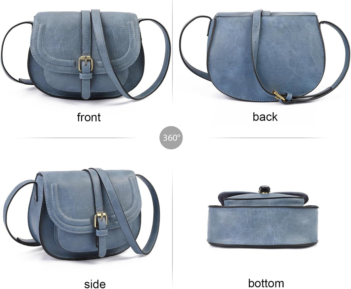 Crossbody Bags for Women Small Over the Shoulder Saddle Purses and Boho Cross body Handbags,Vegan Leather