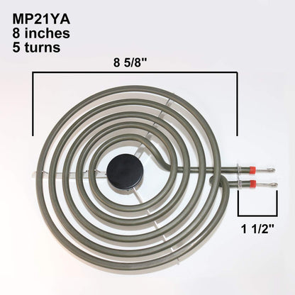 Electric Stove Burners MP22YA Electric Range Surface Burners Coil Unit Set (2pcs MP15YA & 2pcs MP21YA) Burner Element Replacement