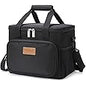 Lunch Bag for Women Men Double Deck Lunch Box - Leakproof Insulated Soft Large Lunch Cooler Bag, MIYCOO (Black,15L)