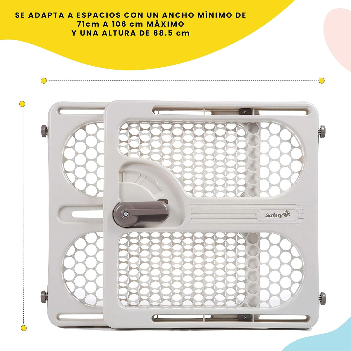 Pressure Mount Safety Gate for Doorways | Adjustable 28–40 Inch Width, 27 Inch Height, White