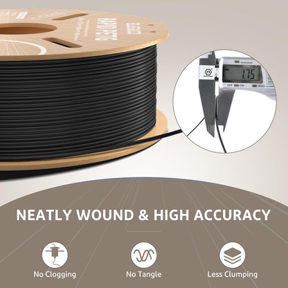 ELEGOO Rapid PETG Filament 1.75mm Black 1KG, 3D Printer Filament Max 600 mm/s High Speed Printing, Dimensional Accuracy +/- 0.02 mm Fit Most FDM Printer 1kg Cardboard Spool