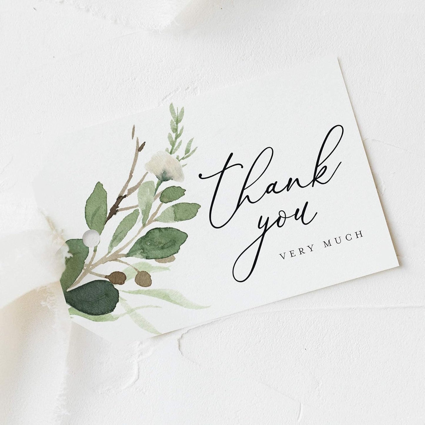 Bliss Collections Thank You Cards - Cards for Weddings, Receptions, Bridal Showers, Baby Showers, Graduations, Special (Rustic Greenery - 25 pieces)