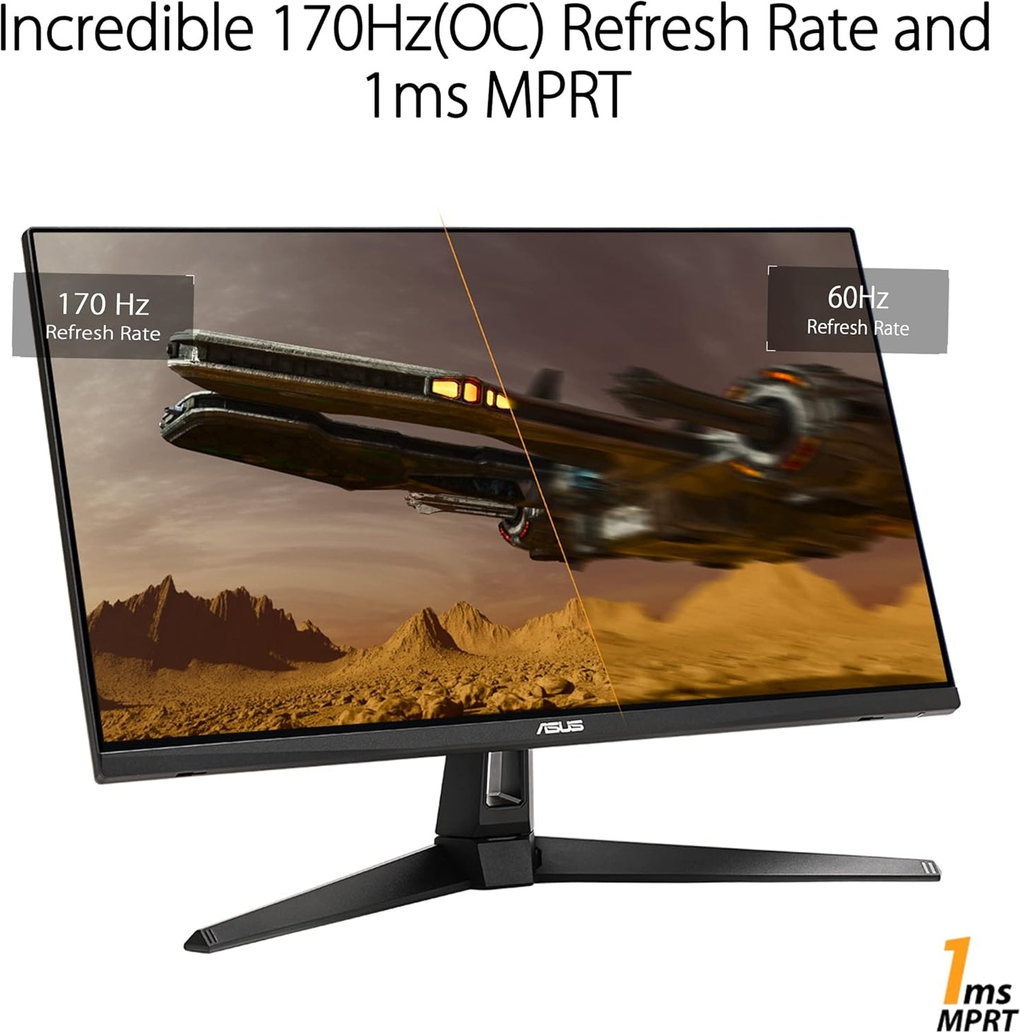 ASUS TUF Gaming 27” 1440P Gaming Monitor (VG27AQM1A) - QHD (2560x1440), 260Hz, 1ms, Fast IPS, ELMB Sync, Freesync Premium, G-Sync compatible, Variable Overdrive, 90%DCI-P3, DisplayHD 400, 3yr warranty