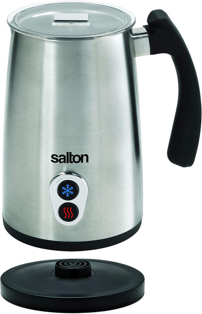 Salton Stainless Steel Milk Frother - Froth, Warm & Foam Milk for Coffees & Lattes