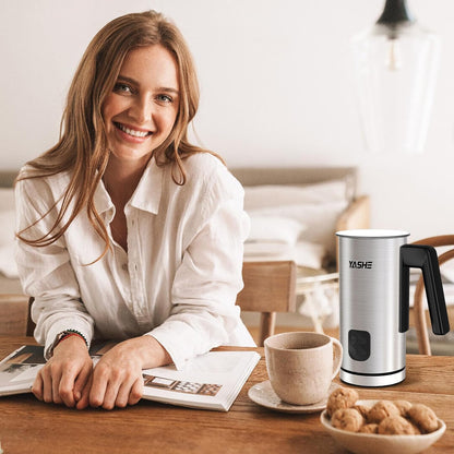 YASHE Milk Frother, 8.1 oz/240ml Milk Frother and Steamer, 4-in-1 Electric Milk Frother, Milk Steamer and Frother for Latte, Stainless Steel Milk Steamer, Easy Clean, Dense Velvety Foam