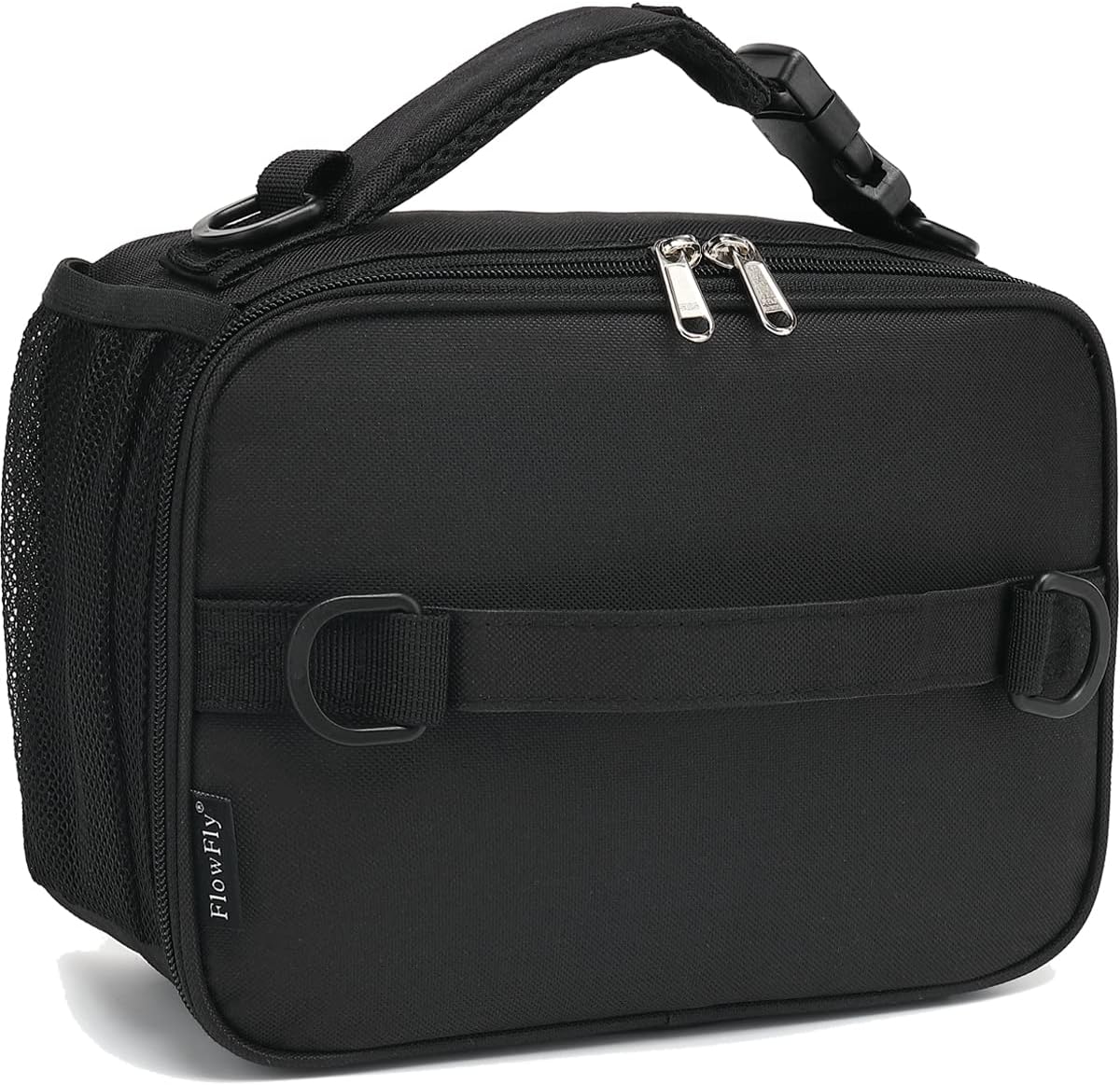 FlowFly Kids Lunch Box Insulated Soft Bag Mini Cooler Back to School Thermal Meal Tote Kit for Girls, Boys, Black
