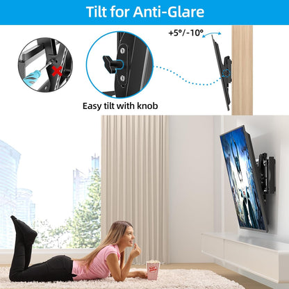 HOME VISION Tilting TV Wall Mount for Most 48-120 inch Flat Curved TVs up to 200 lbs,Heavy Duty TV Mount Max VESA 800x600mm,Wall Mount TV Bracket Fit 16"18"24" Wood Studs Space Saving for LED OLED LCD
