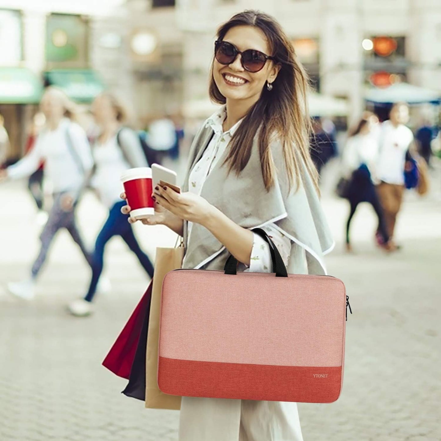 Ytonet Laptop Sleeve, 15.6 inch TSA Laptop Bag Laptop Case Water Resistant Computer Carrying Bag Compatible for Lenovo, HP, Dell, Asus Notebook, Gifts for Men Women, Grey