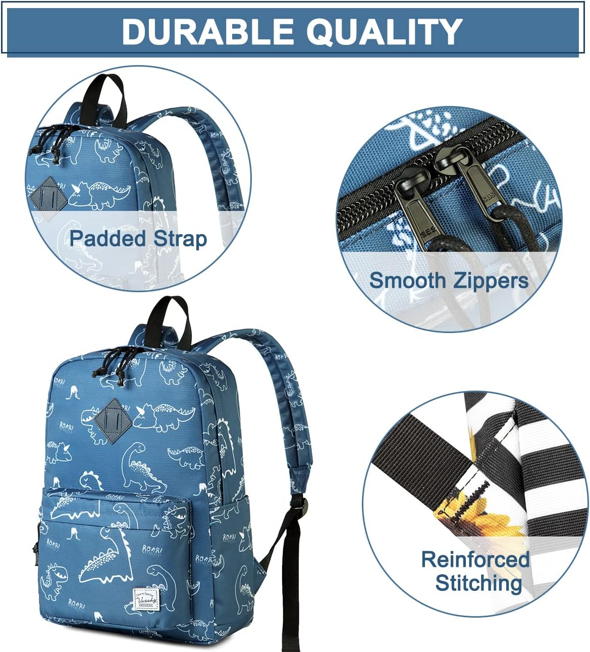 School Backpack for Kids, VASCHY Lightweight Water Resistant Casual Schoolbag Daypack for Men Women Teen Boys Girl Bookbag