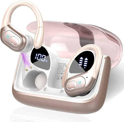 STECEi Wireless Earbuds 75hrs Bluetooth 5.4 Headphone Sport, Bluetooth Earbuds HiFi Stereo Over Ear Bud with Earhooks, ENC Noise Cancelling Mic, IP7 Waterproof Wireless Earphone for Workout/Running