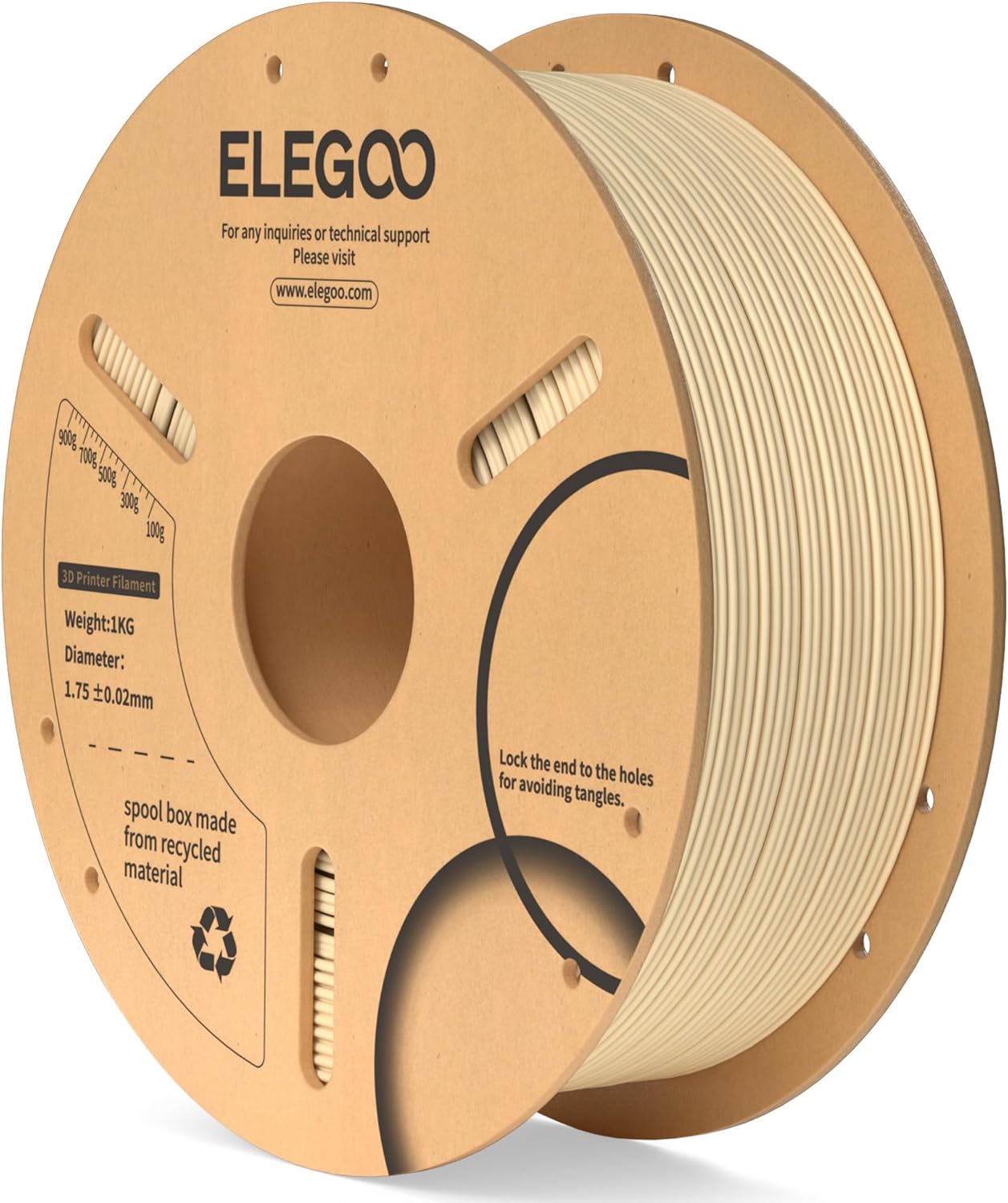 ELEGOO PLA Filament 1.75mm Black 1KG,3D Printer Filament Dimensional Accuracy +/- 0.02mm,1kg Cardboard Spool(2.2lbs) 3D Printing Filament Fits for Most FDM 3D Printers