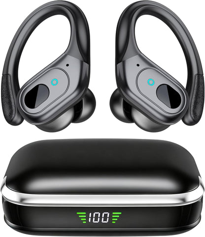 Wireless Earbuds Bluetooth 5.4 Headphones, Noise Canceling Ear Buds with 75hr Playtime, LED Power Display, IPX7 Waterproof Earphones Over Ear Earphones for Sports/Workouts