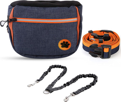 wefenad Large Capacity Dog Snack Bag Dog Treat Pouch Dog Training Pouch Bag with Adjustable Waistband Pet Training Pocket Bag hU