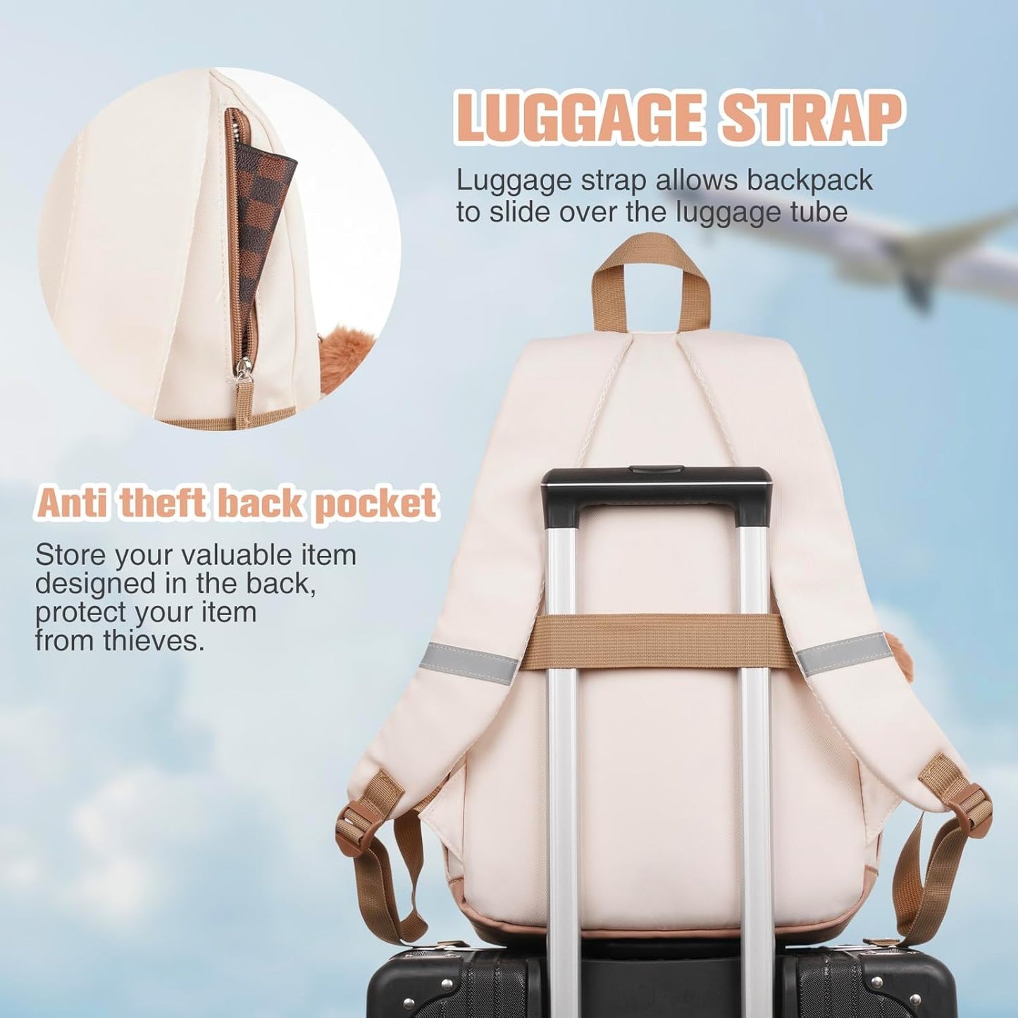 MOMUVO Backpacks for Teen Girls Women,School Backpack Cute College Laptop Backpack Bookbag for Students